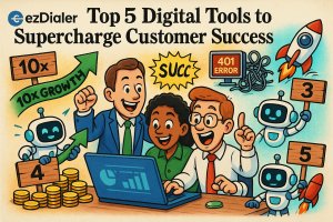 Illustration of team collaborating on laptop in a data dashboard interface setting, with a inspired mood.