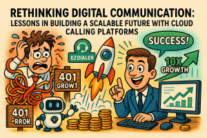Illustration of digital interface with analytics in a high-tech workspace setting, with a relaxed mood.