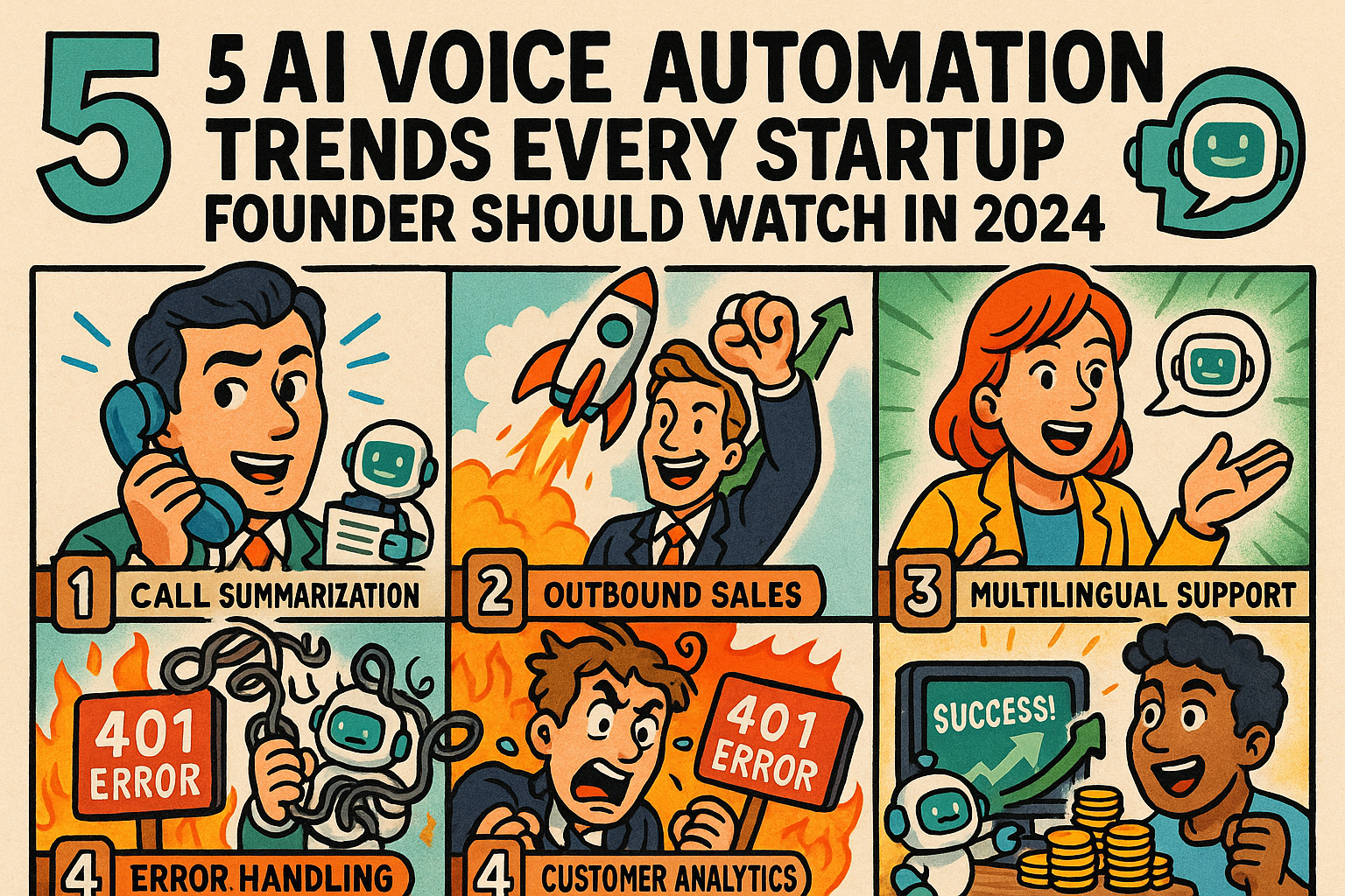 Illustration of ai robot speaking iconography in a digital communication grid setting, with a determined mood.